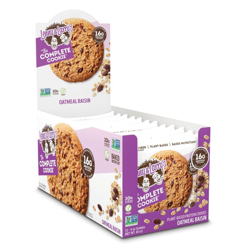 Lenny & Larry's Complete Vegan Cookie - Oatmeal Raisin - 12ct