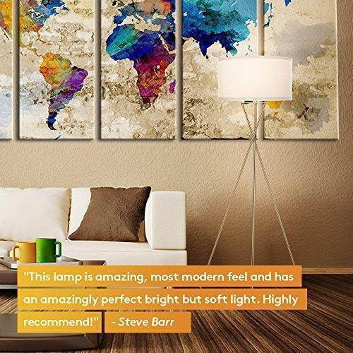 Brightech Jaxon LED Tripod Floor Lamp &ndash; Mid Century Modern with Contemporary Innovation &ndash; Soft Ambient Lighting Tall Standing Easel Survey Lamp for Bedroom, Den, Family or Living Room or Office &ndash;Brass