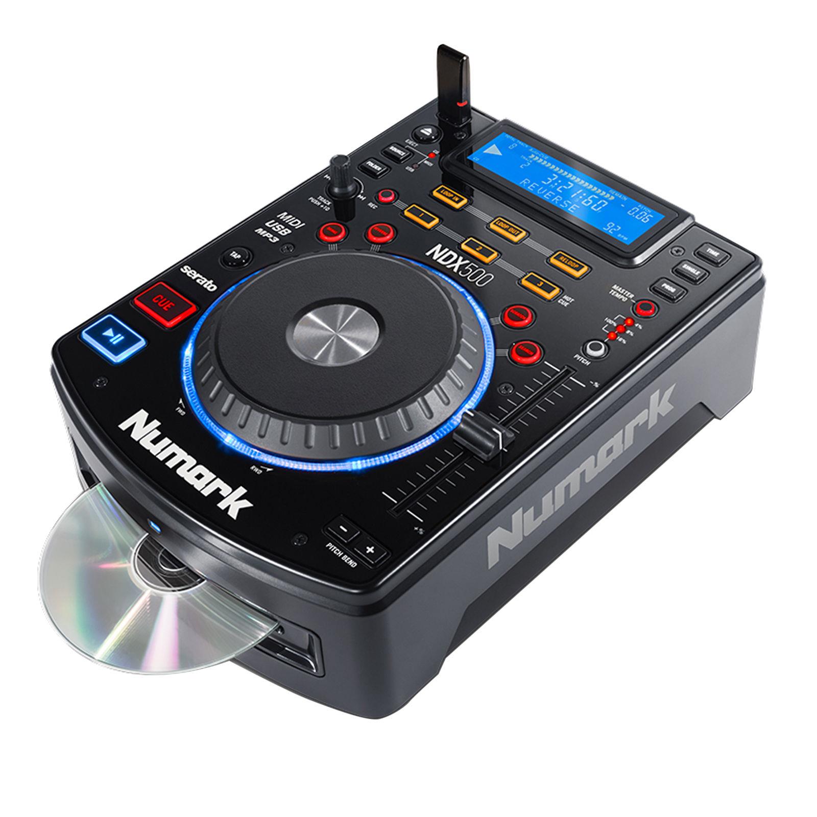 (2) Numark NDX500 DJ USB/CD Media Player Controllers+Bluetooth Mixer+Backpack