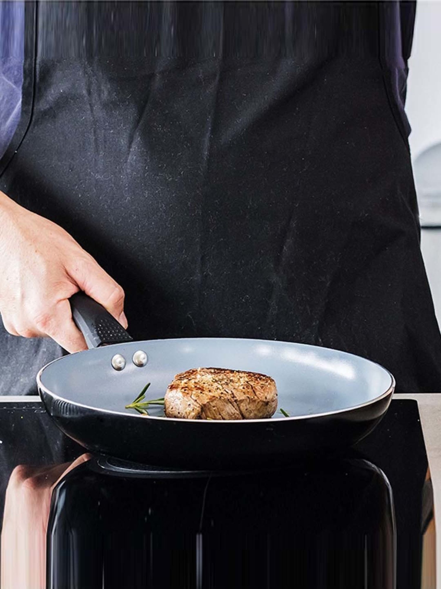 MasterClass Black Medium Aluminium Eco Fry Pan - 28 cm