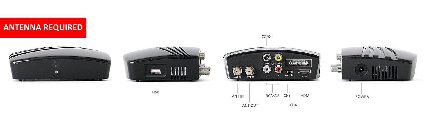 eXuby Digital TV Converter Box for TV View and Record HD Digital Channels for FREE (Instant or Scheduled Recording, 1080P HDTV, HDMI Output, 7 Day Program Guide) - Comes with RF and RCA cable