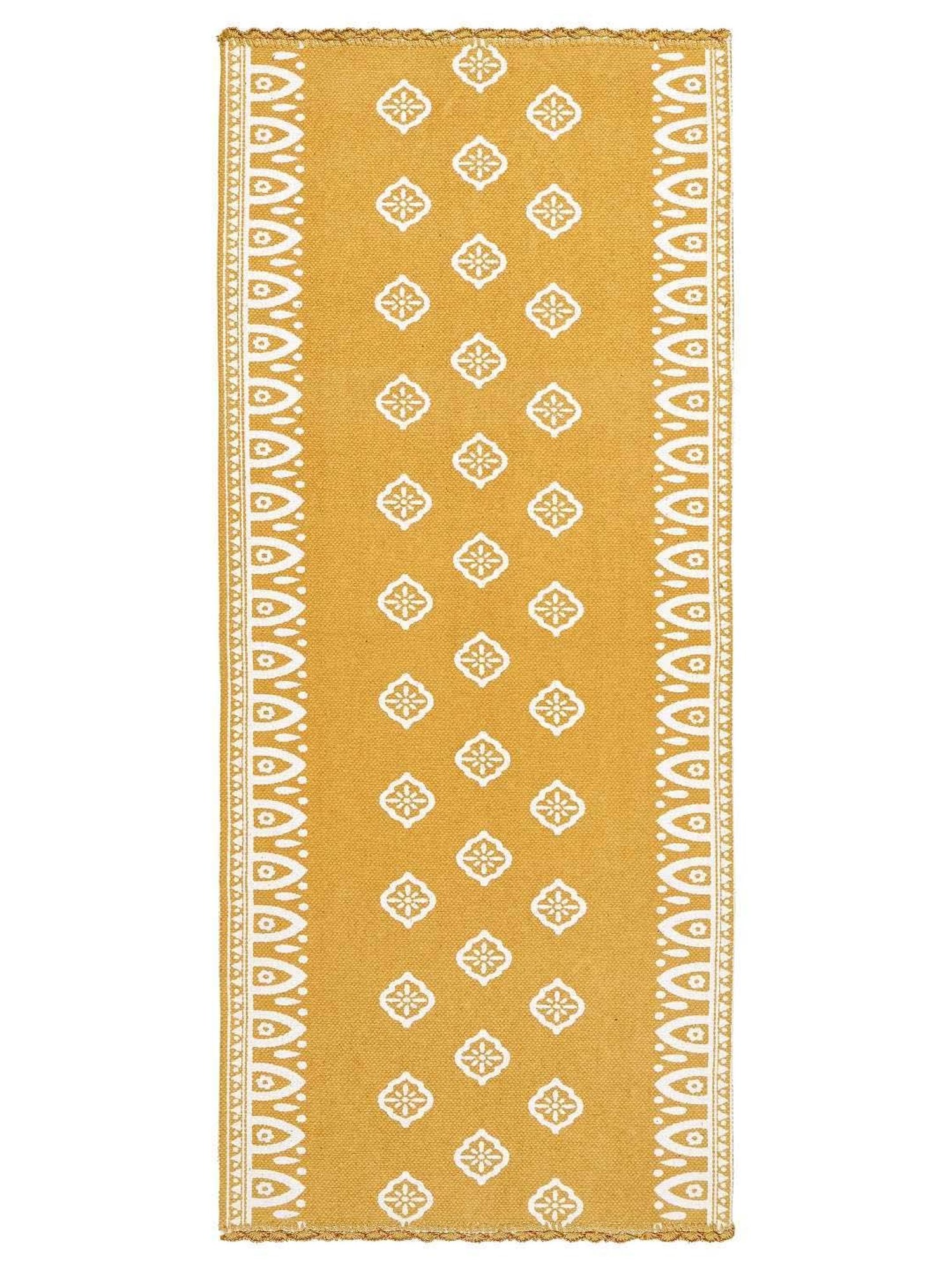 Saral Home Easy Living Yellow Cotton Dining Table Kitchen 4 Placemats & Runner