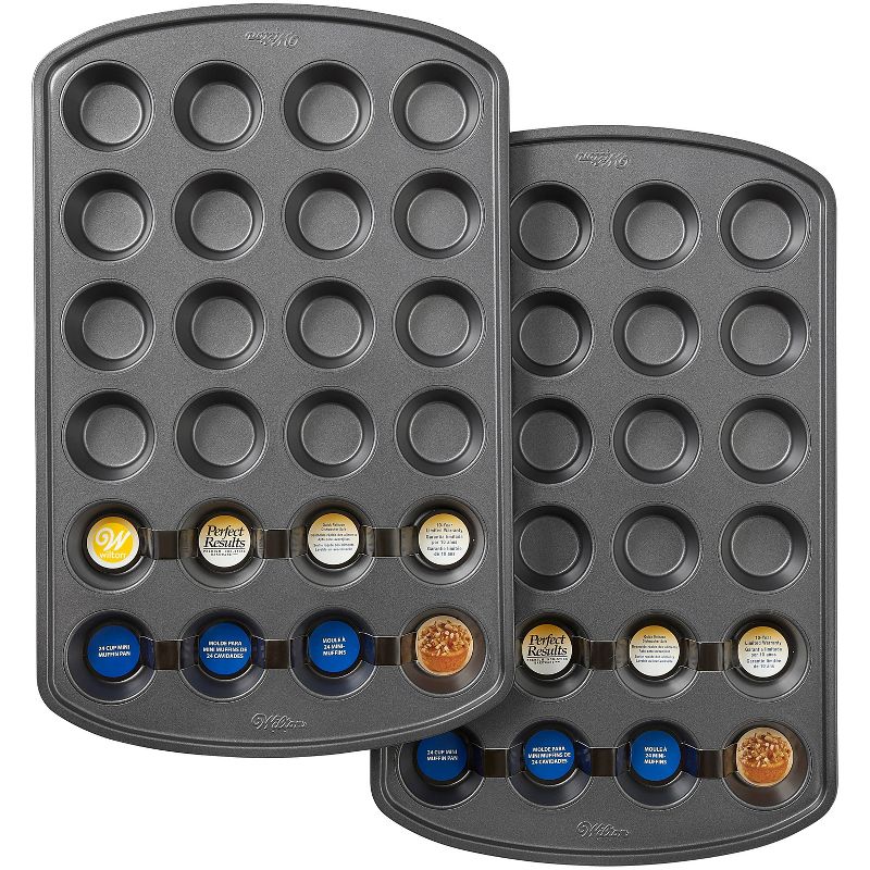 Wilton 2pc 24 Cup Perfect Results Premium Non-Stick Bakeware Mini Muffin Pan Set