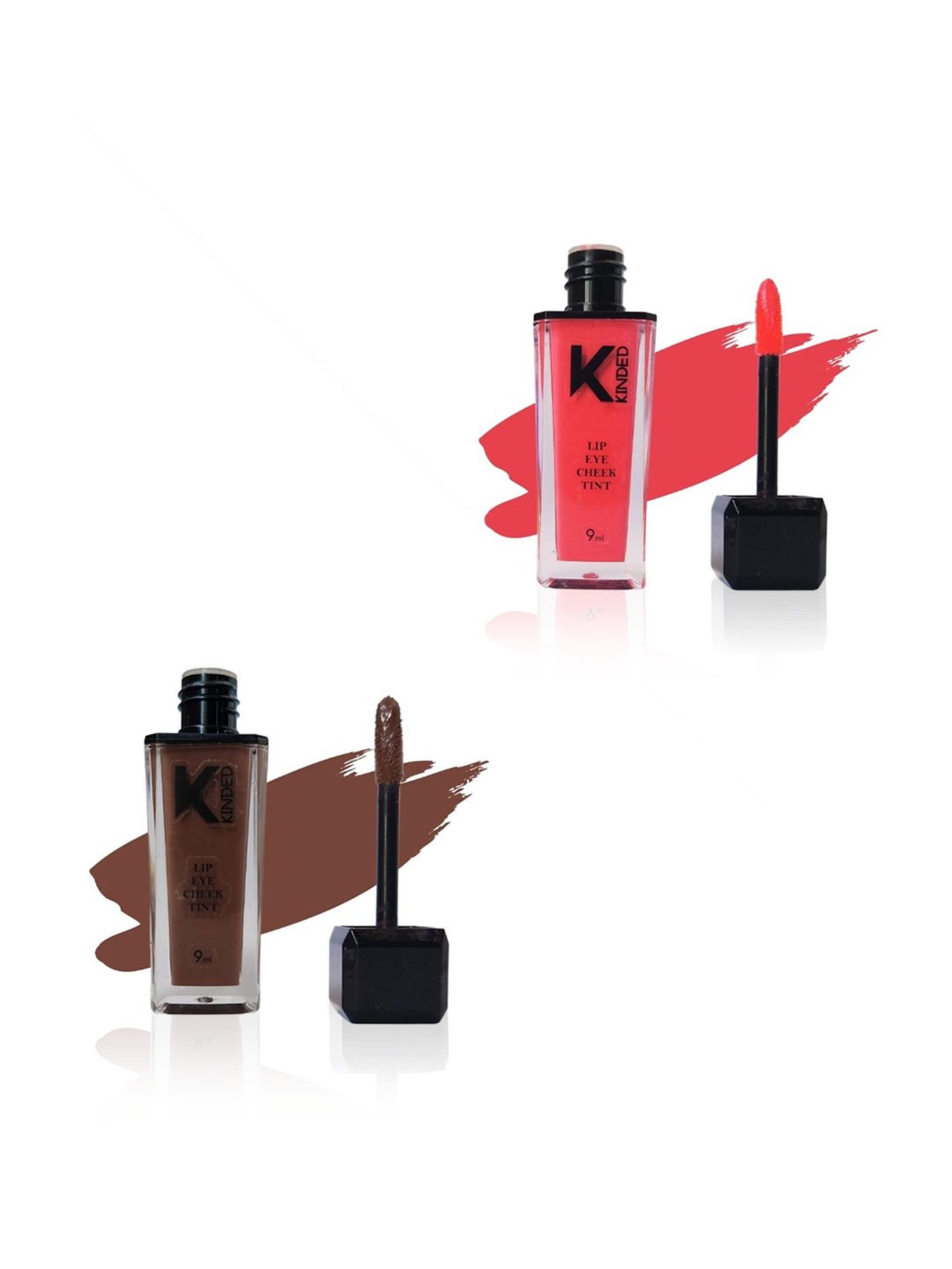 KINDED Lip Eye Cheek Tint Barbie Pink & Choco Brown Combo