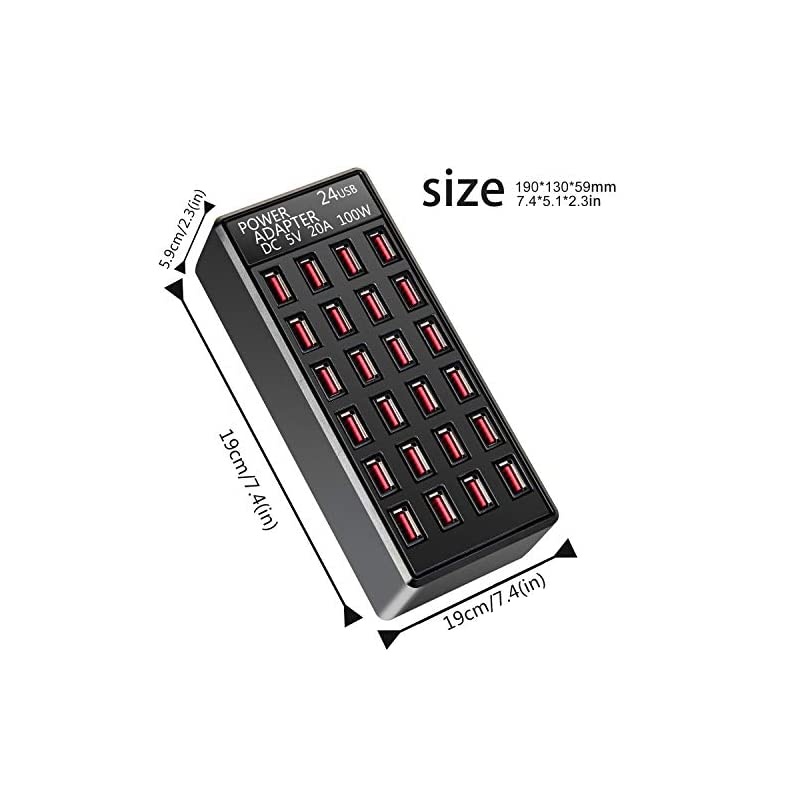 2420A Port USB Fast Charging StationTravel Desktop USB Rapid ChargerMulti Ports Charging Station Organizer Compatible with SmartphonesTables and More Devicesfit SchoolmallHotelShop
