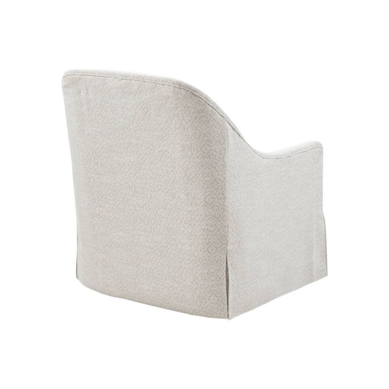 Iona Mid - Century Retro Modern Light Fabric Upholstered Button - Tufted Wingback Rocking Chair - Light Beige - Baxton Studio