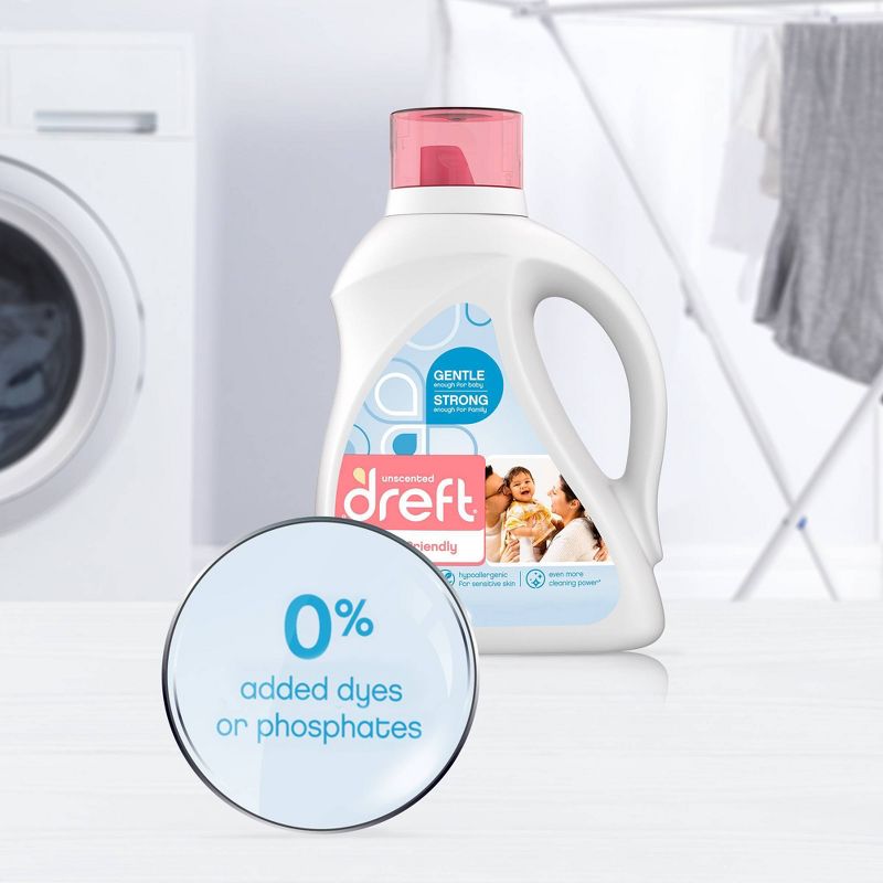 Dreft Family Friendly Unscented Laundry Detergent - 100 fl oz