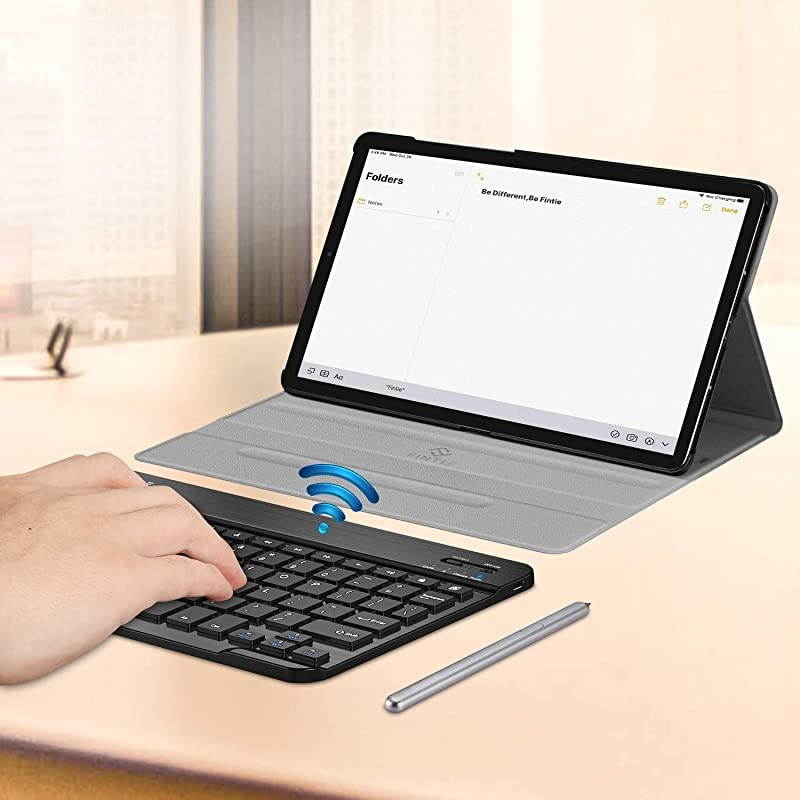 Keyboard Case for Samsung Galaxy Tab S6 10.5" 2019 (Model SM-T860/T865/T867), [Supports S Pen Wireless Charging] Slim Cover w/Detachable Wireless Bluetooth Keyboard, Gray