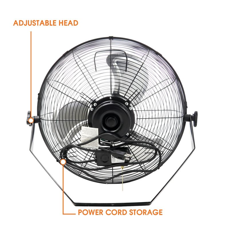 Air King 18" 1/6 HP 3-Speed Adjustable Height Floor Fan with Roll-About Stand