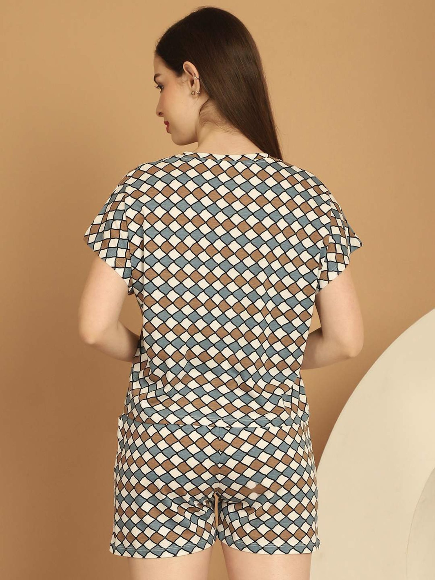 Kanvin Multicolored Cotton Printed Top Shorts Set