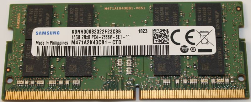M471A2K43CB1-CTD Samsung 16GB DDR4 PC4-21300 2666MHz 260 PIN SODIMM 1.2V, CL 19 laptop ram memory module