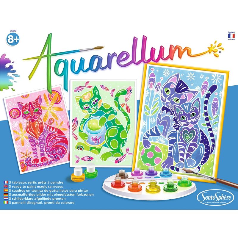 15pc Aquarellum Cats Painting Kit - SentoSphere USA