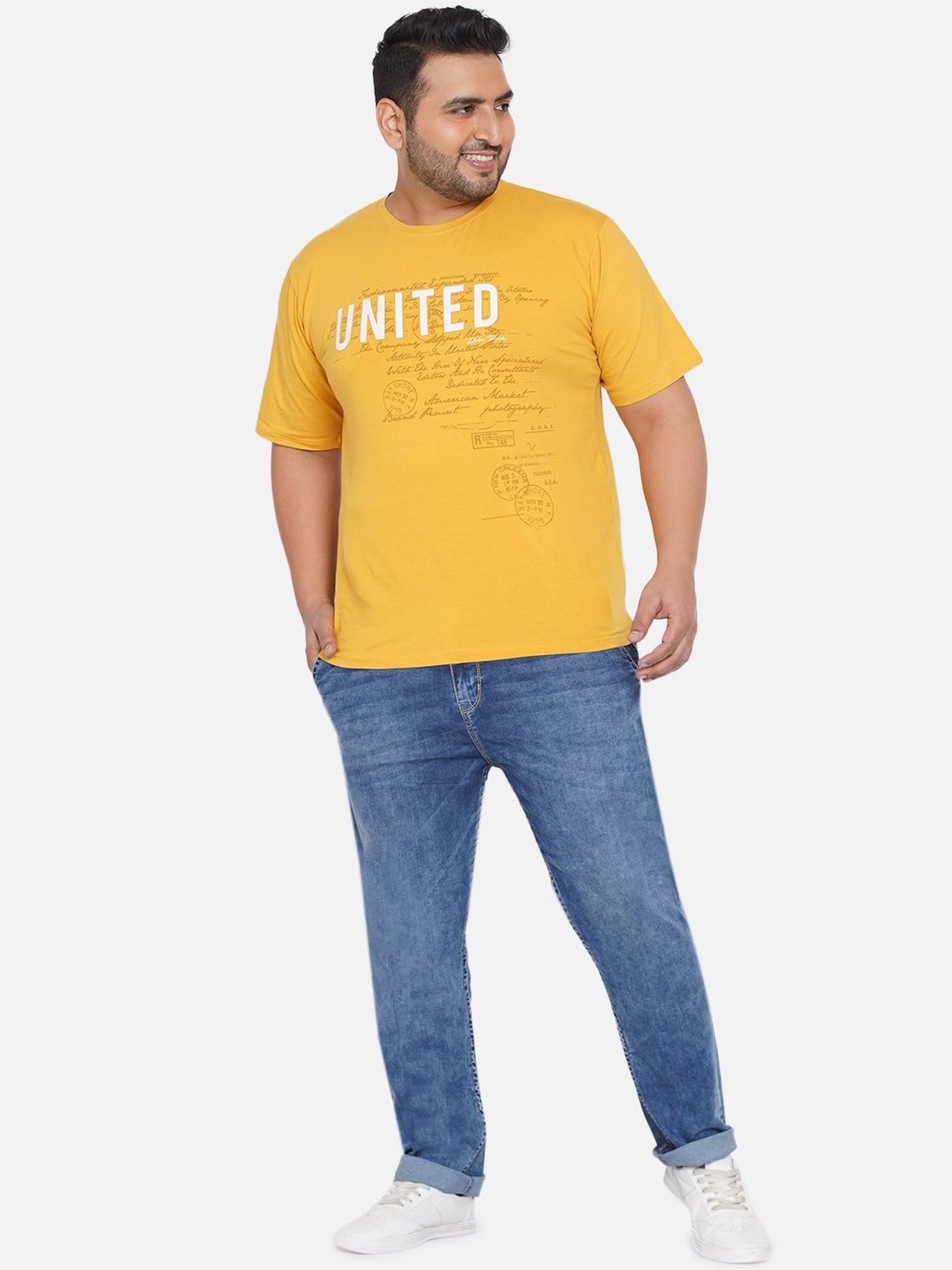 John Pride Blue Cotton Plus Size Jeans