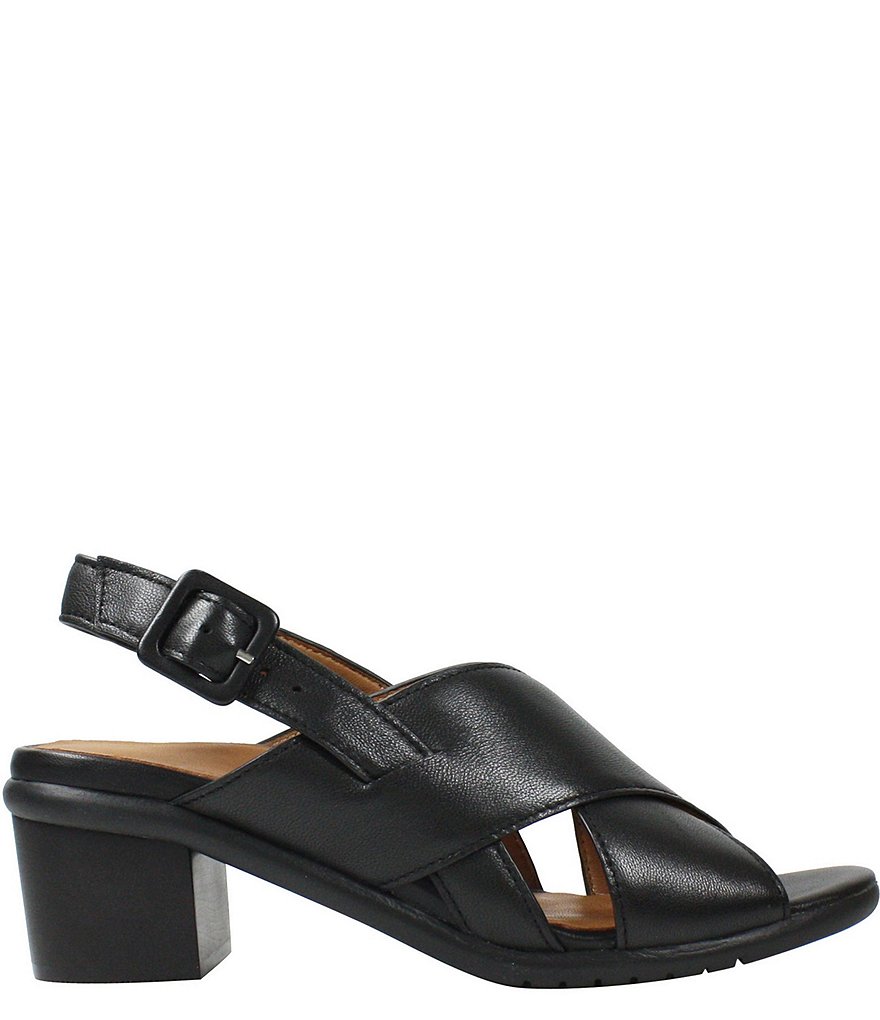L'Amour Des Pieds Wangala Leather Block Heel Sandals