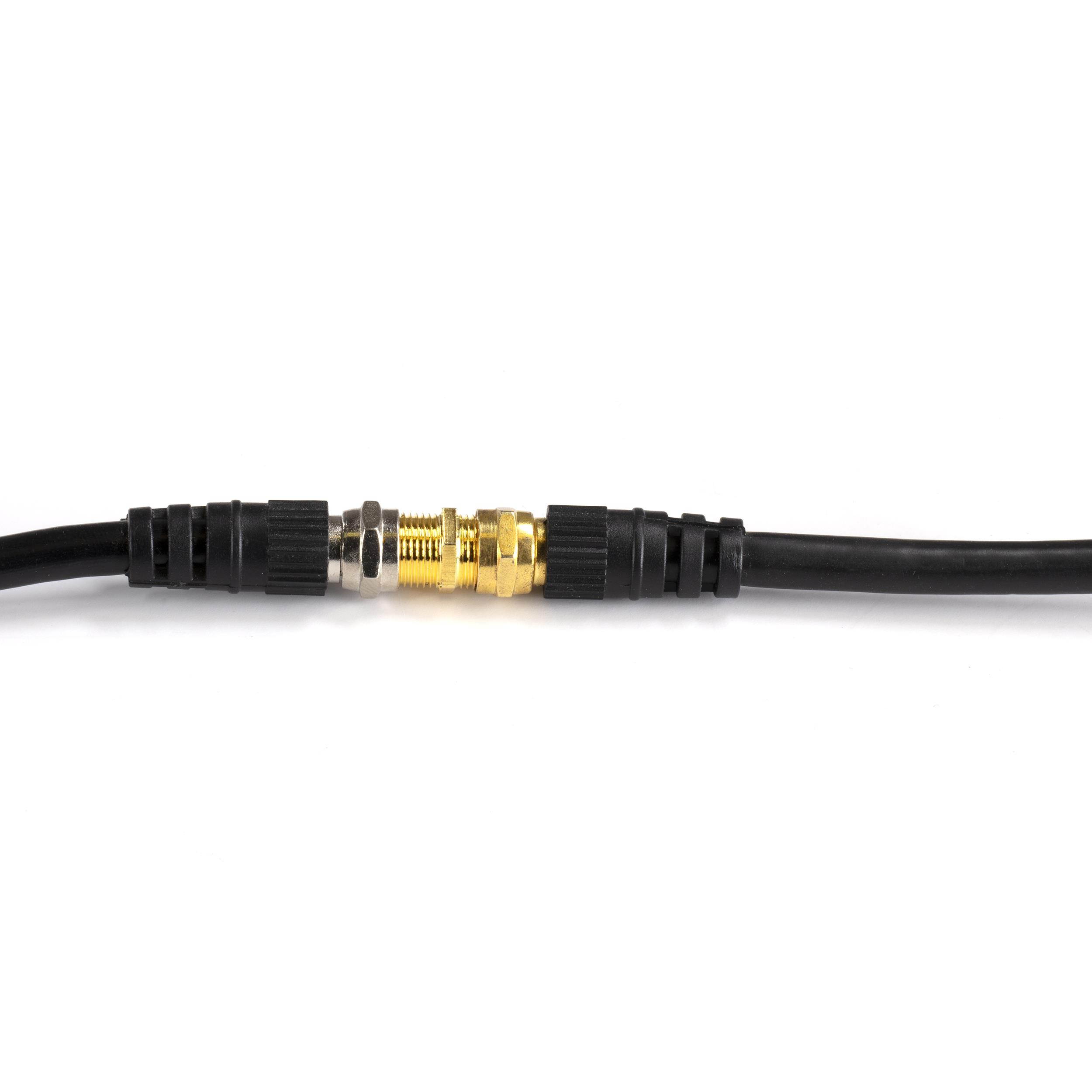 THE CIMPLE CO - Gold Cable Extension Coupler | 100 Pack | Connects Two Coaxial Video Cables, for Coax F81 (female to female) | High Quality 3GHz Satellite, Cable TV, and Cable Internet Rated
