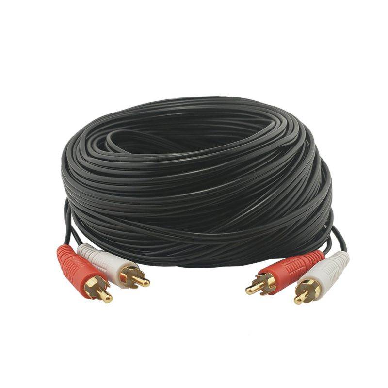 SatelliteSale 2-Male to 2-Male RCA Stereo Audio Subwoofer Cable 100 Ft
