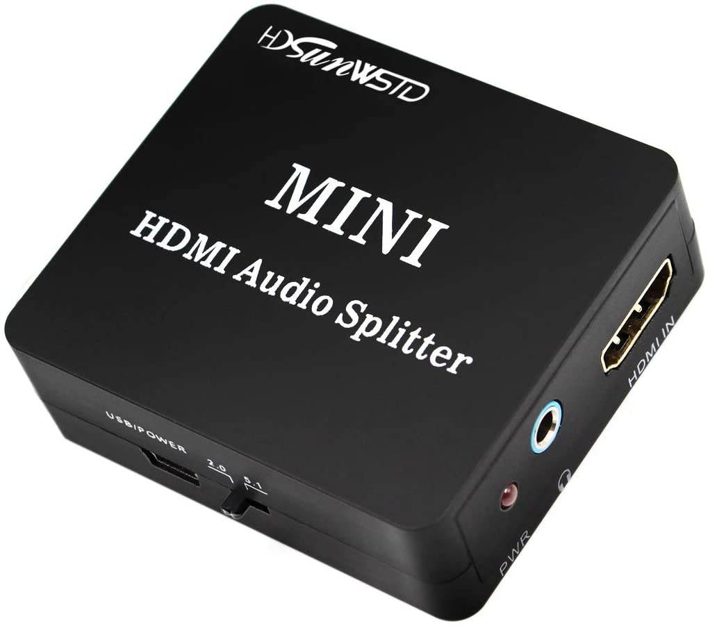 HDMI Audio Splitter Adapter HDMI to HDMI and Optical TOSLINK SPDIF +R/L Analog Audio Converter