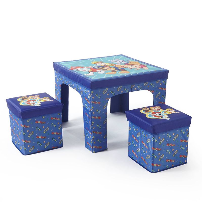 3pc PAW Patrol Collapsible Set with Storage Table and 2 Ottomans