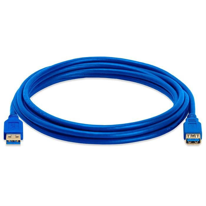 AYA 10Ft (10 Feet) USB 3.0 SuperSpeed Male A to Female A Extension Cable Blue w/Gold Connector