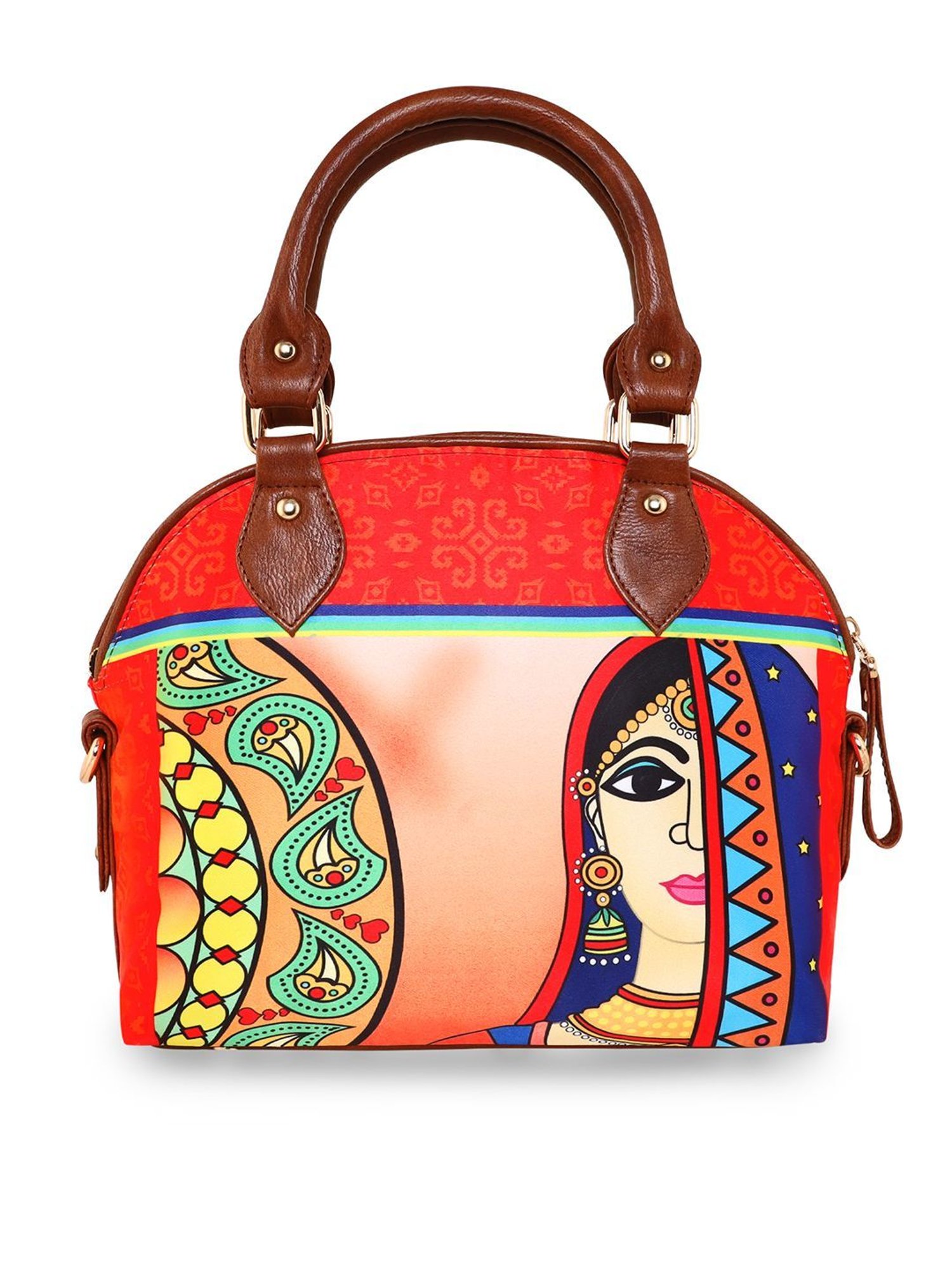 Sabhyata Multicolor Printed Medium Satchel Handbag