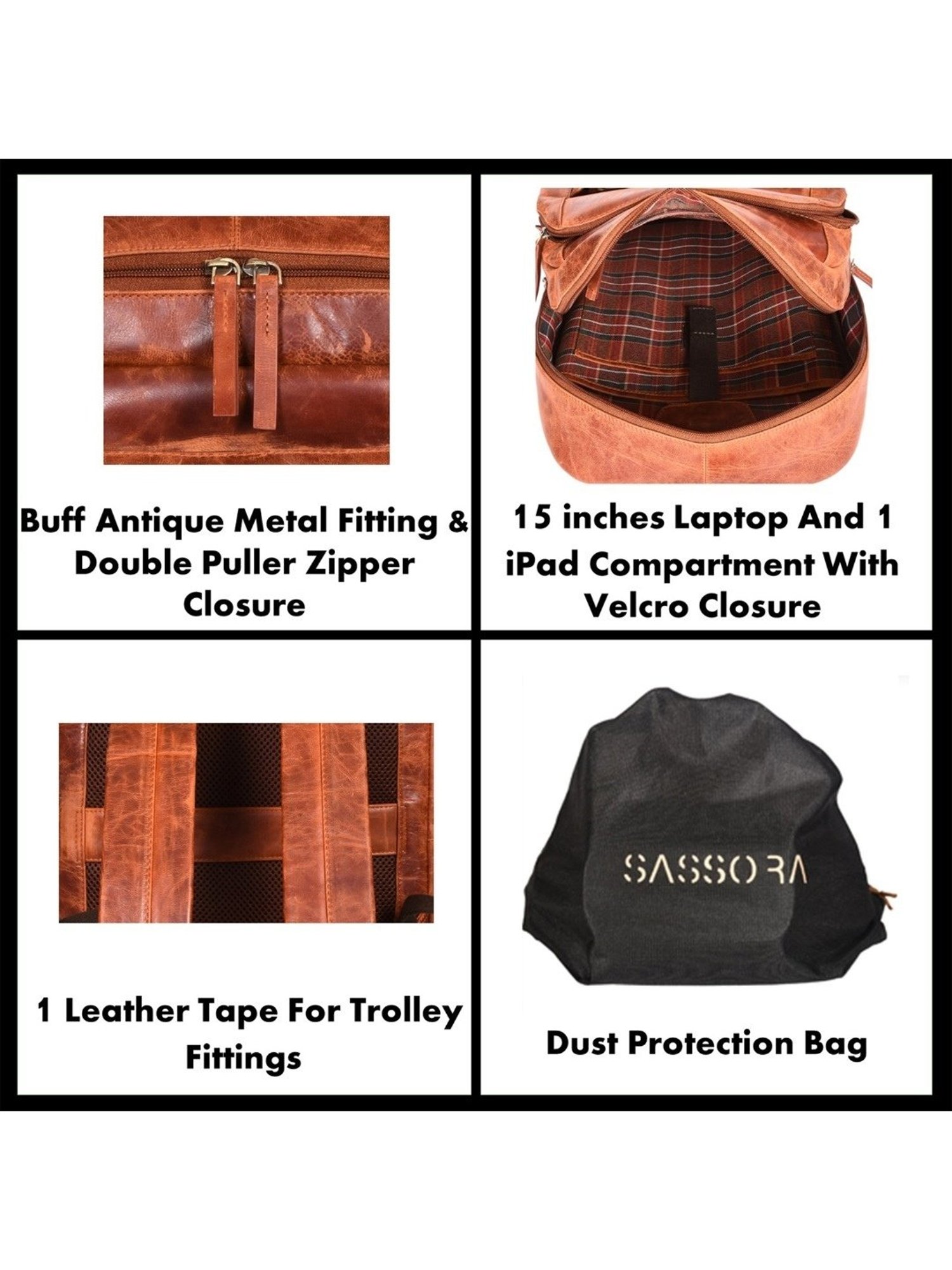 SASSORA UNFOLD Tan Leather Medium Messenger Bag