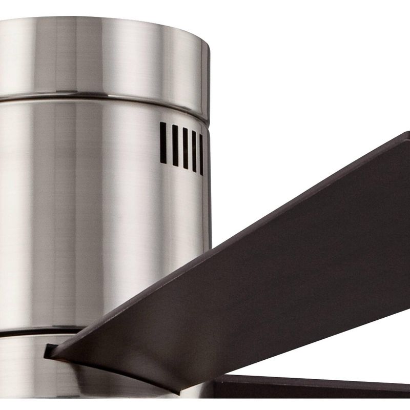 52" Casa Vieja Modern Hugger Ceiling Fan with Light LED Remote Flush Mount Brushed Nickel Oiled Bronze for Living Room Kitchen