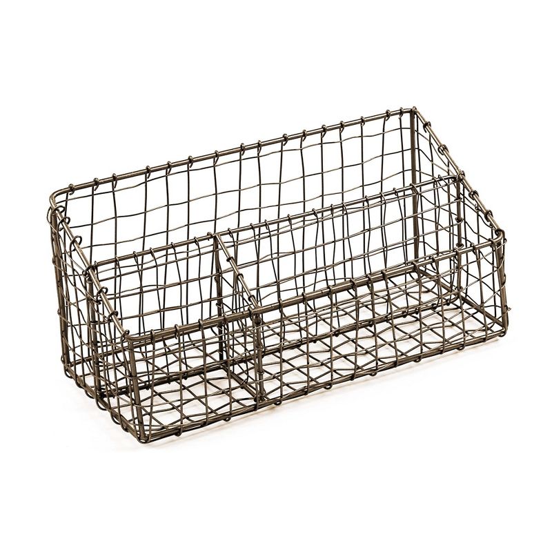 Design Ideas Cabo Desk Organizer &ndash; Metal Office Desktop Organizer &ndash; Natural, 12.5&rdquo; x 5.3&rdquo; x 6&rdquo;