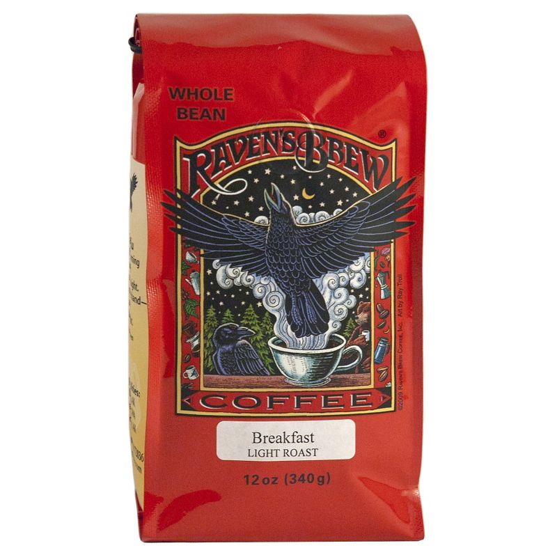 Raven's Brew Breakfast Light Roast Whole Bean Coffee - 12oz