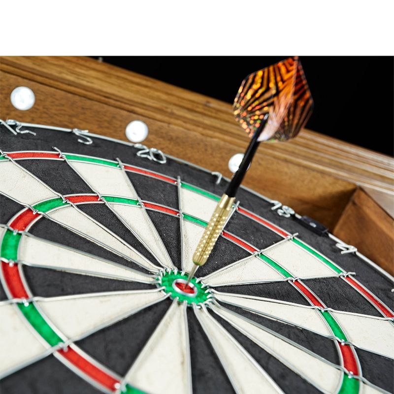 Barrington Woodhaven Premium Bristle Dartboard Cabinet set with LED lights