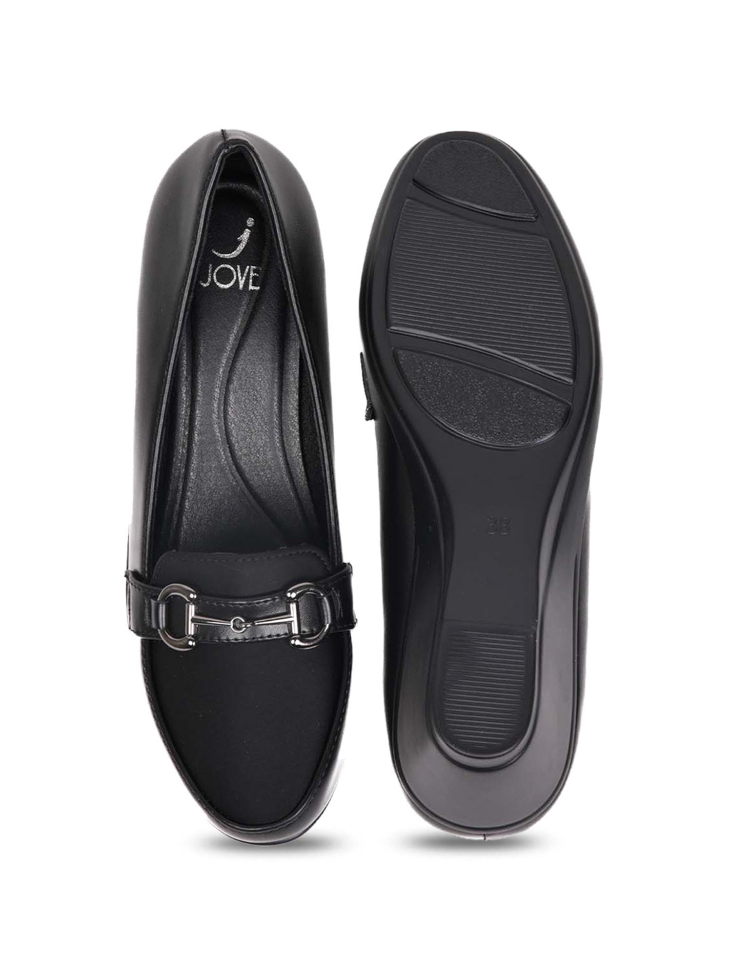 Jove Women's Black Wedge Loafers
