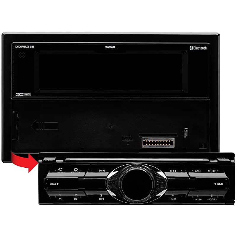 DDML28B Multimedia Car Stereo - Double Din, Bluetooth Audio and Hands-Free Calling, MP3 Player, USB Port, AUX Input, AM/FM Radio Receiver, No CD/DVD Player