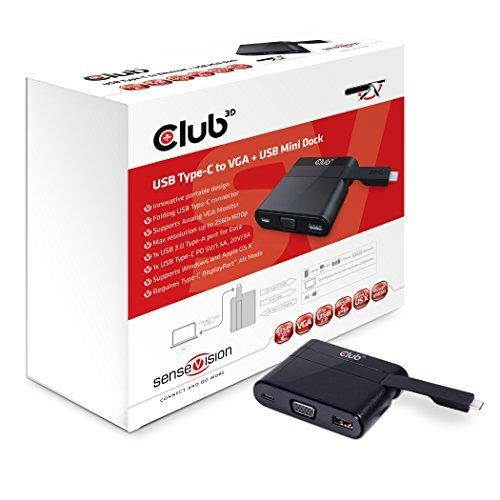 Club3D Type C to VGA USB 2.0-A USB Type C Charging 3A Mini Dock (CSV-1532)