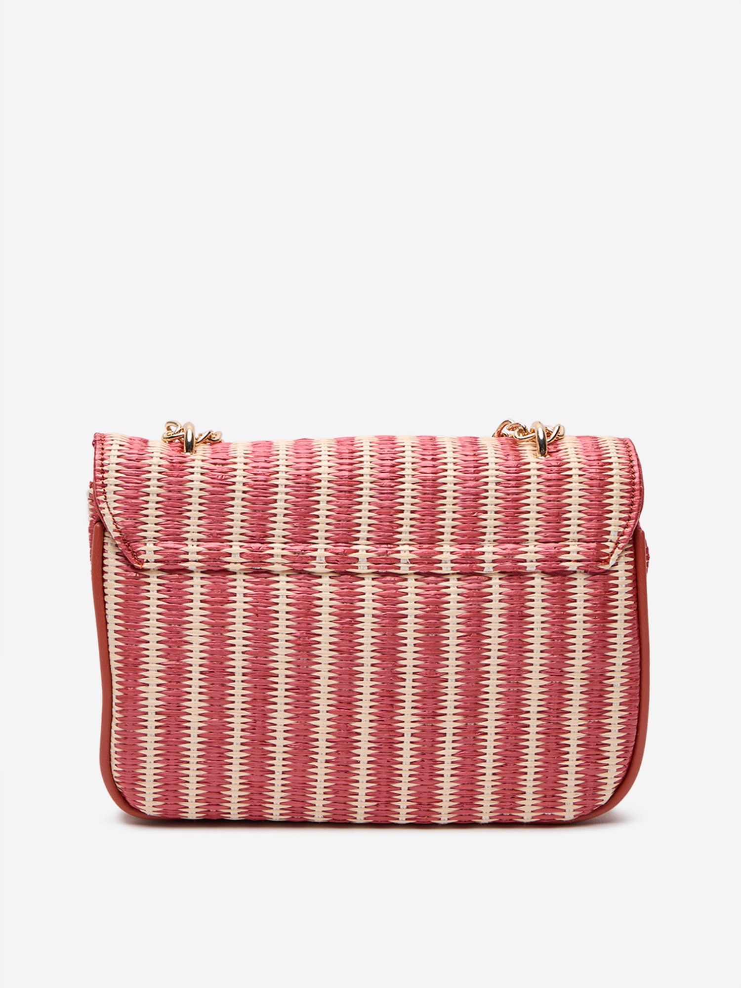 Westside Red & Beige Gold-Chained Sling Bag