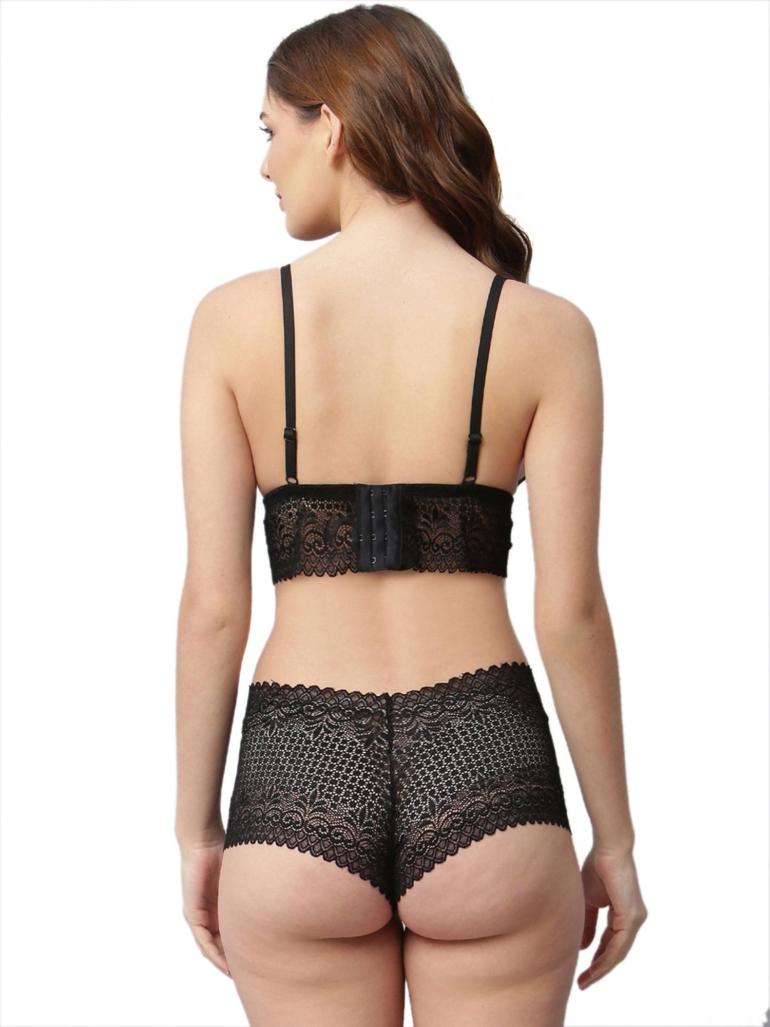 Cukoo Black Lace Bra & Panty Set - Pack of 2