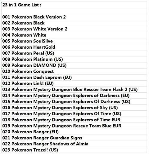 23 in 1 DS Game Cartridge Multicart US Version For Nintendo DS NDS NDSL NDSI 2DS 3DS 3DS LL / XL