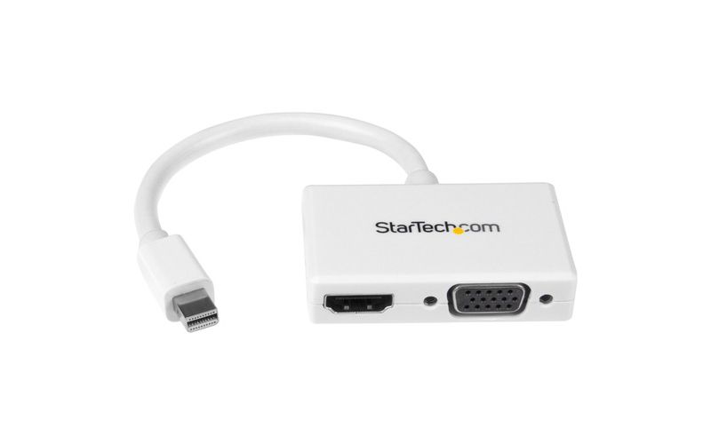 StarTech.com Mini DisplayPort to HDMI and VGA Adapter - Mini DisplayPort Multiport Hub for Your HDMI or VGA Monitor/Display (MDP2HDVGAW)