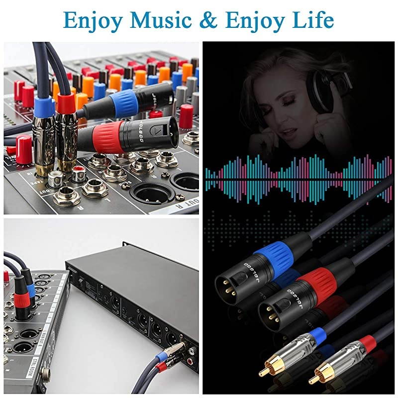 RCA to XLR Cable, Dual RCA Male to Dual XLR Male Cable, 2 RCA Male to 2 XLR Male HiFi Audio Cable, 4N OFC Wire, for Amplifier Mixer Microphone, 6.6 Feet