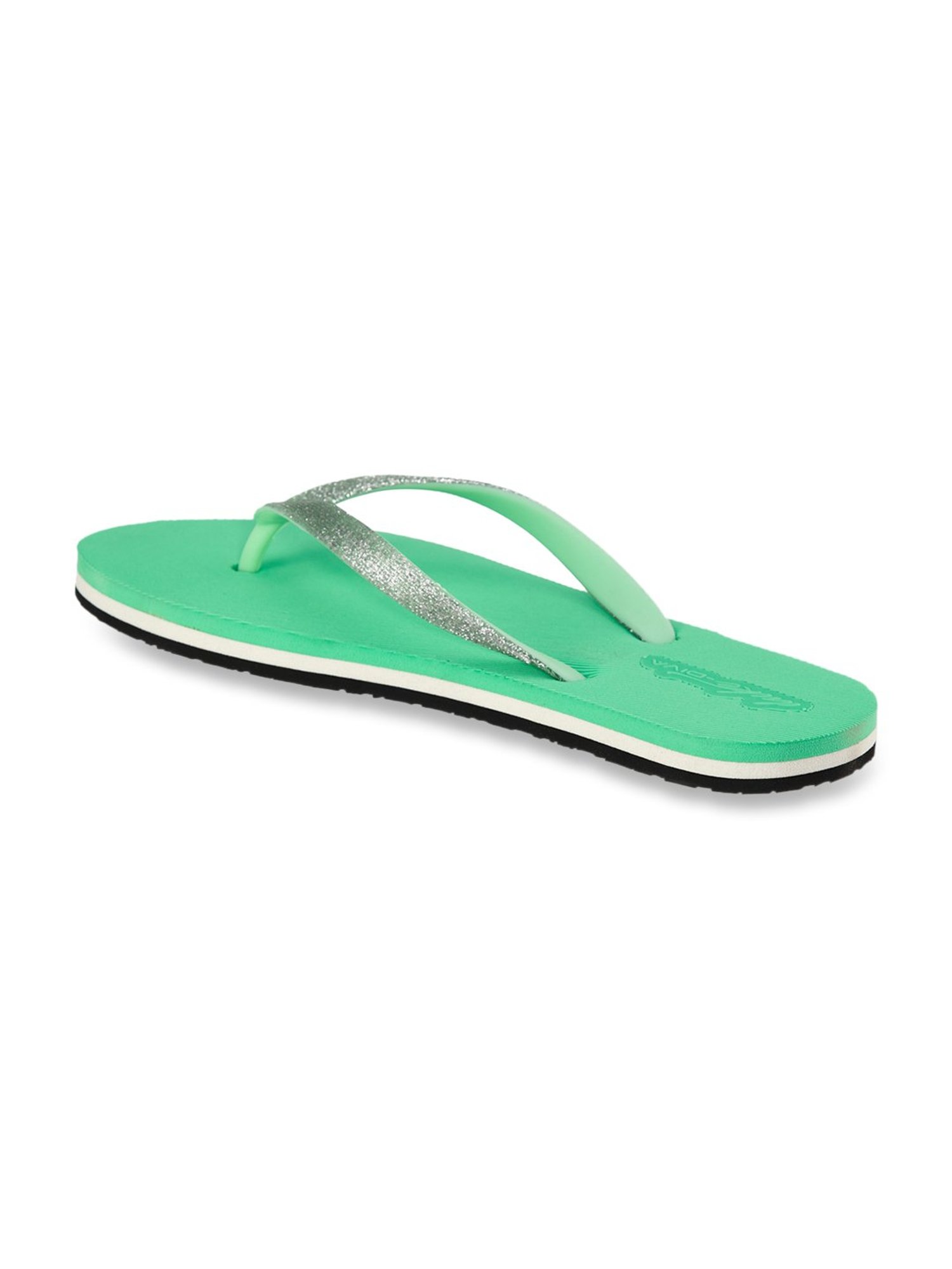 Duke Women's Platinum & Sea Green Flip Flops