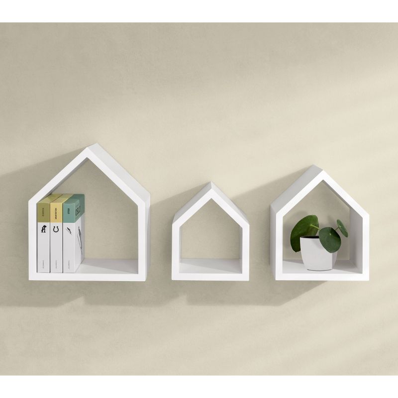3pc Dolle Lodge Set Floating Wall Shelves - White
