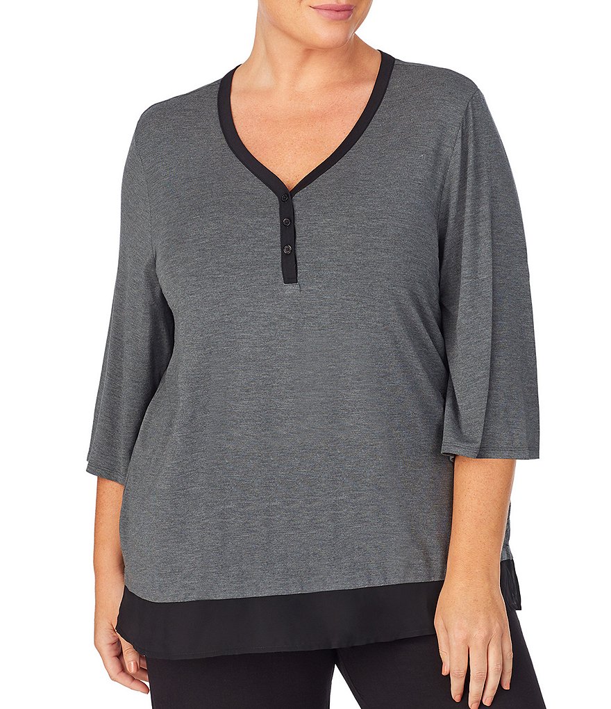 Donna Karan Sleepwear Plus Solid Jersey Sleep Top