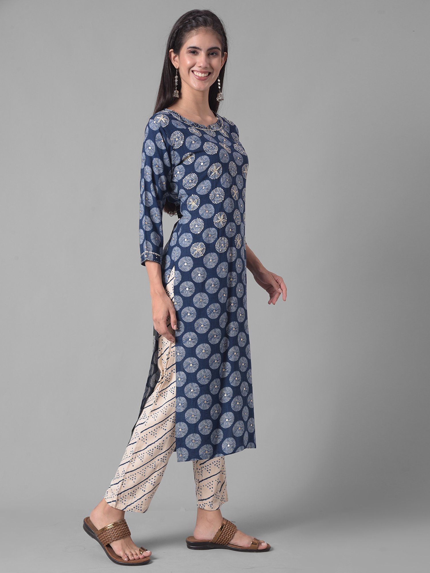 Dollar Missy Blue Embellished Kurta With Pants