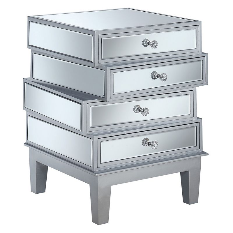 Gold Coast J Daniels End Table Silver/Mirror - Breighton Home