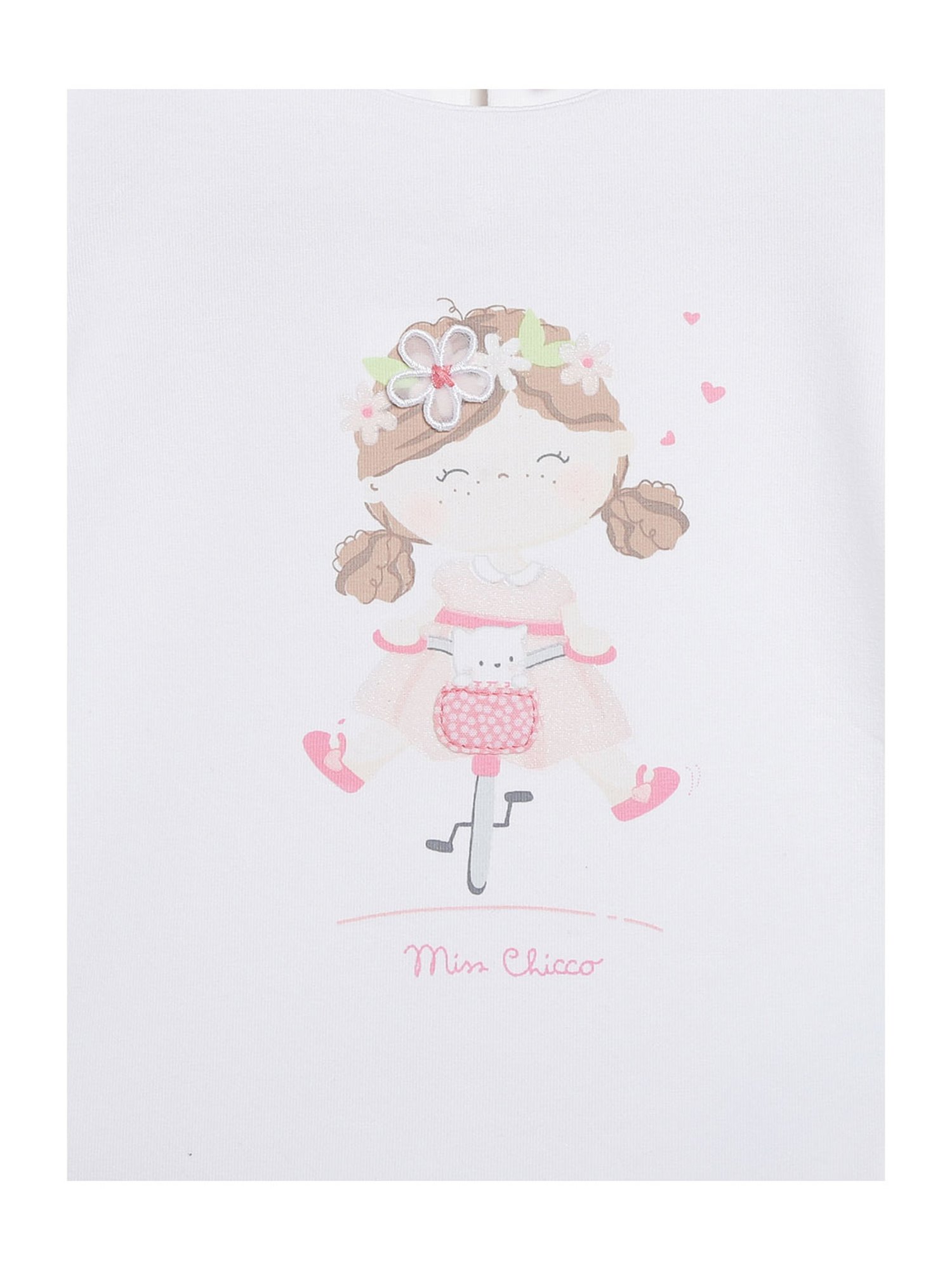 Chicco Kids White & Light Pink Printed T-Shirt with Shorts