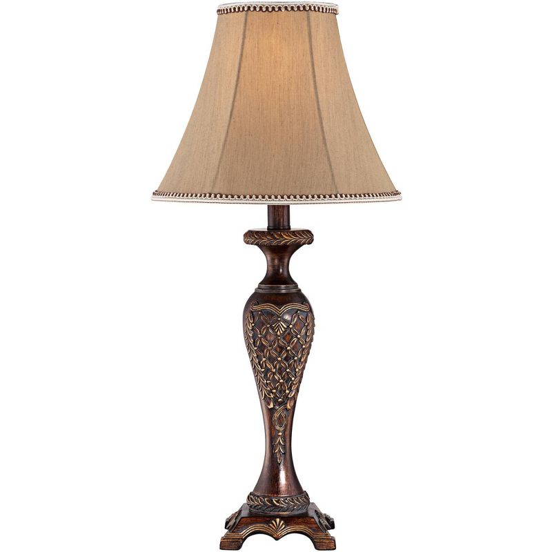 Regency Hill Hanna Bronze Candlestick Table Lamp with Table Top Dimmer