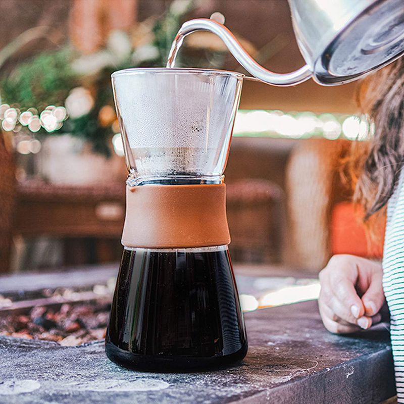 GROSCHE AMSTERDAM Pour Over Coffee Maker with Double Layer Permanent Stainless Steel Coffee Filter, 28.7 fl oz. Capacity