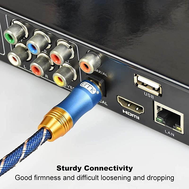 Audio Cable 10ft Toslink Cable with 90 Degree Adapter Nylon Braided 24K GoldPlated Flexible and Durable Fiber Optic Cord for Home TheaterSound barTVPS4Xbox Blue 3m90&deg; Connector