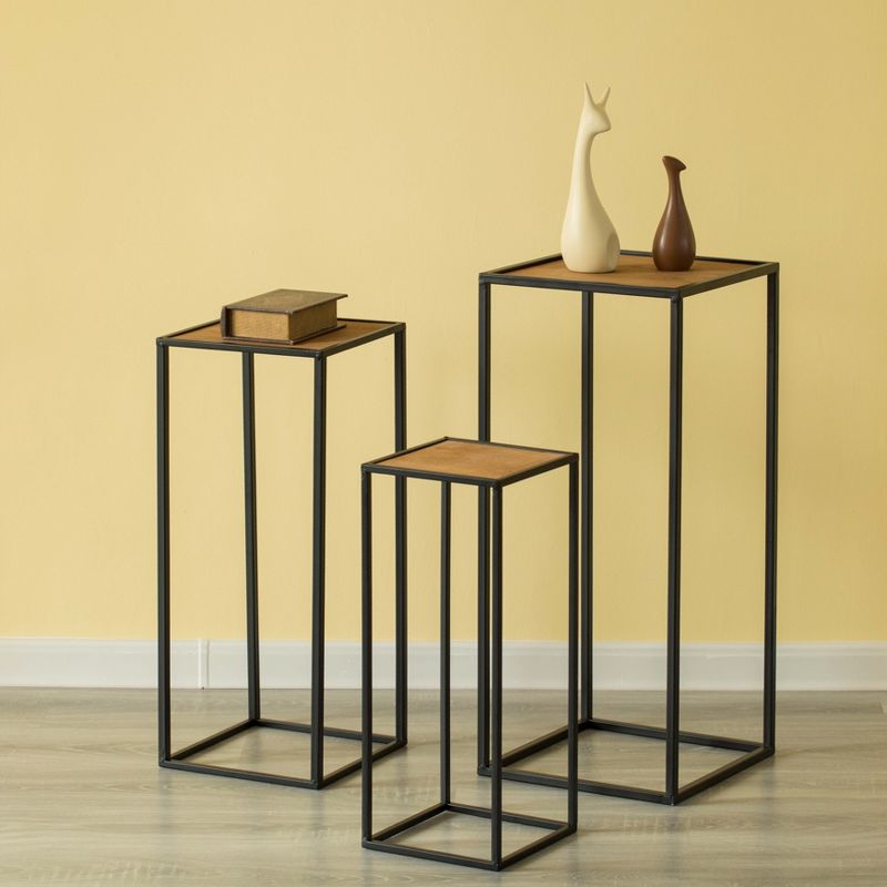 Vintiquewise Modern Nesting Display Tables Square Accent Side End Table, Set of 3