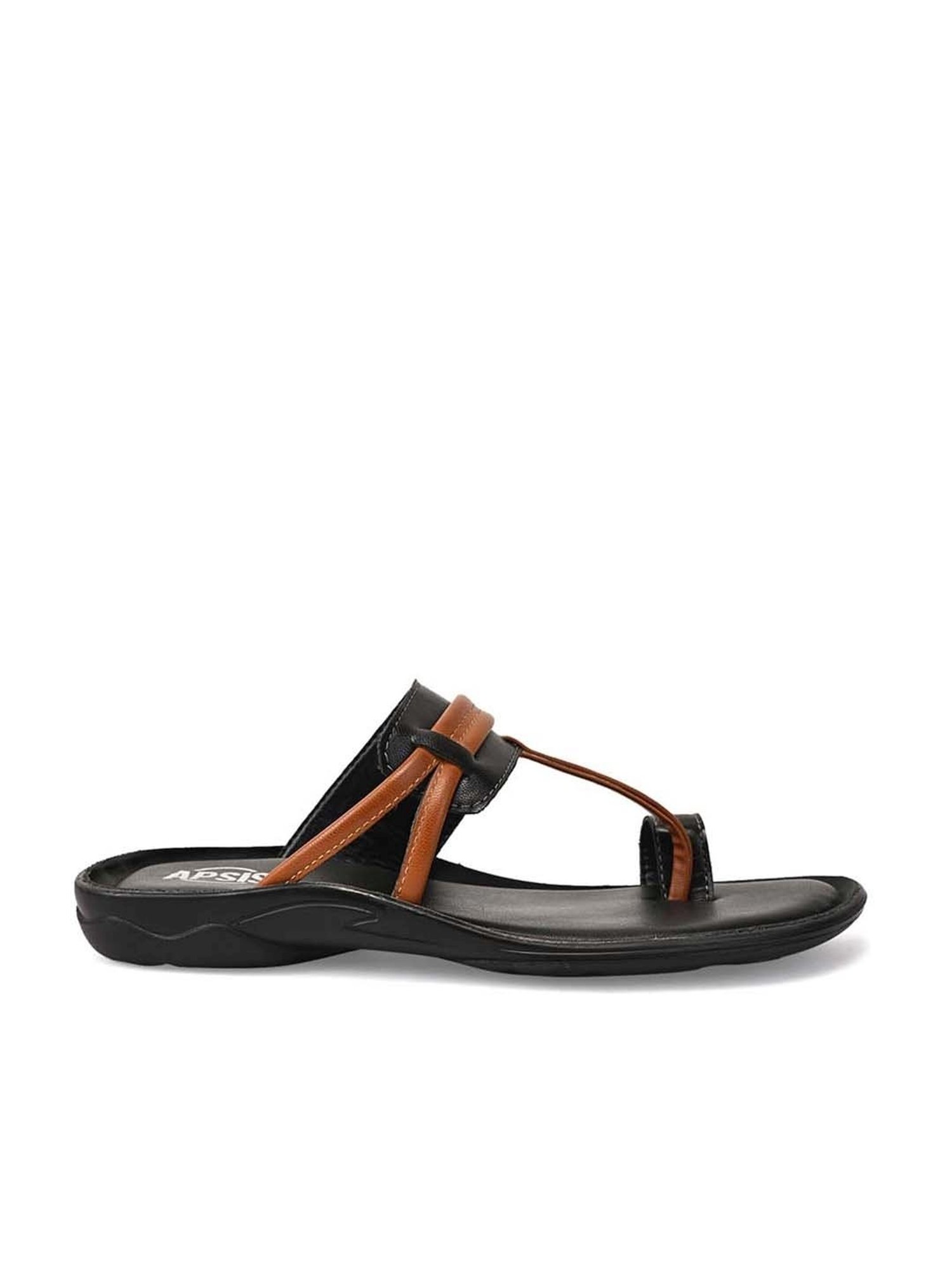 Apsis Men's Black Toe Ring Sandals