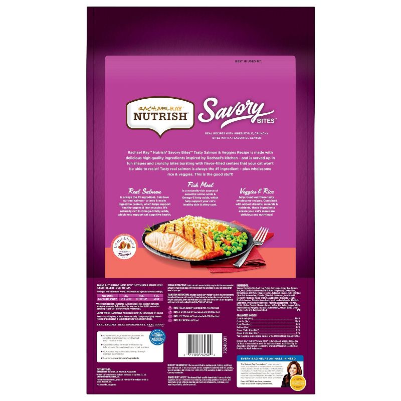 Rachael Ray Nutrish Tasty Salmon and Veggies Recipe Dry Cat Food - 12lbs
