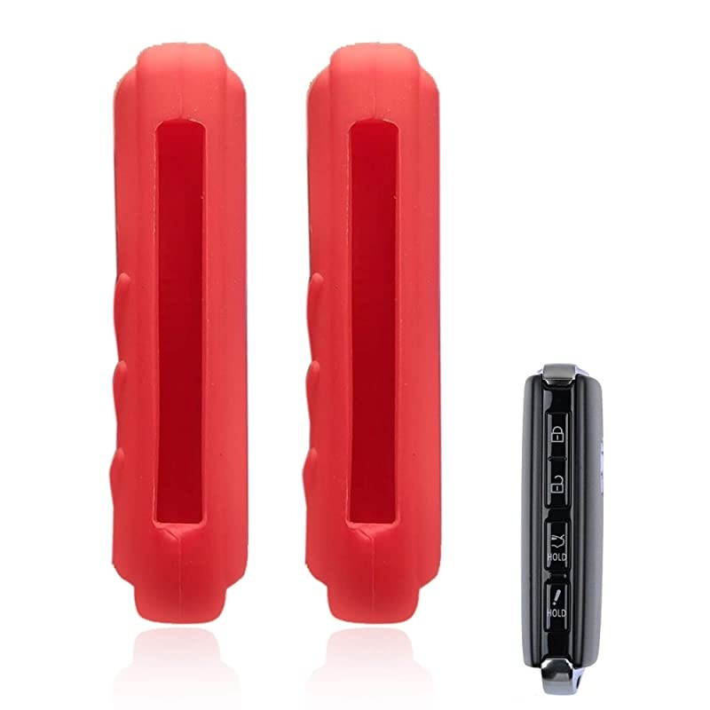 4 Buttons Silicone Case Protector Key Fob Cover Smart Car Remote Holder Suitable for 20192020 Mazda 3 Smart Key 4Button PN BCKA675RYA Fcc WAZSKE11D01 red and red